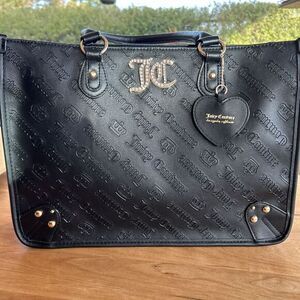 Juicy Couture Black Embossed Tote Bag